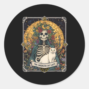 Kinderlose Cat Lady Tarot Card 1 Runder Aufkleber