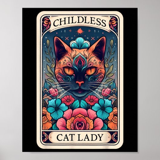 Kinderlose Cat Lady Tarot Card 2 Poster (Vorne)