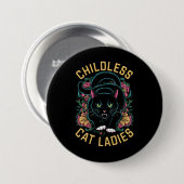 Kinderlose Cat Ladys 2024 Feminist Button (Vorne & Hinten)