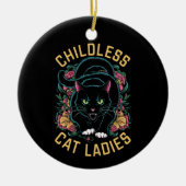 Kinderlose Cat Ladys 2024 Feminist Keramik Ornament (Vorne)