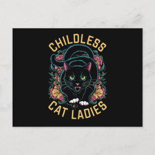Kinderlose Cat Ladys 2024 Feminist Postkarte