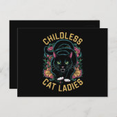 Kinderlose Cat Ladys 2024 Feminist Postkarte (Vorne/Hinten)