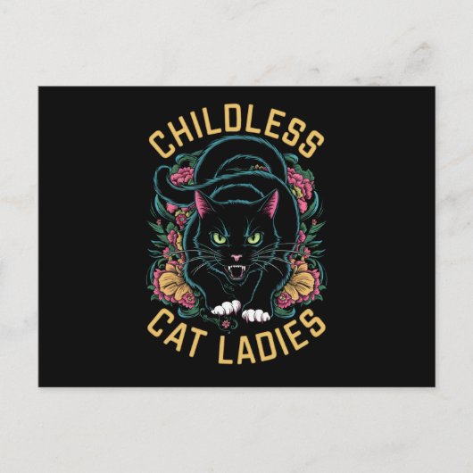 Kinderlose Cat Ladys 2024 Feminist Postkarte (Vorderseite)