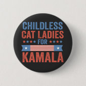 Kinderlose Cat Ladys for Kamala 2024 Button (Vorderseite)