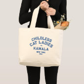 Kinderlose Cat Ladys for Kamala 2024 Custom Staat Jumbo Stoffbeutel (Vorderseite (Produkt))
