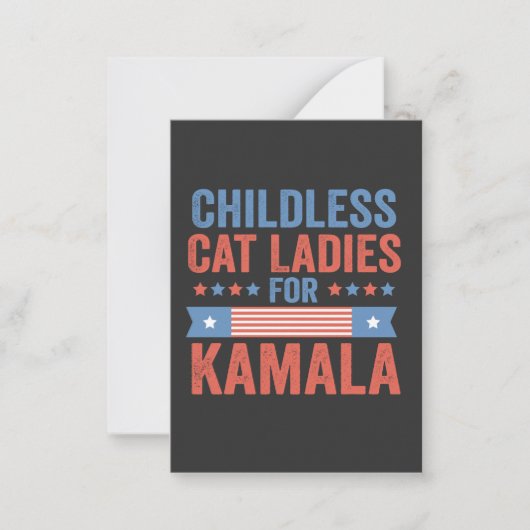 Kinderlose Cat Ladys for Kamala 2024 Mitteilungskarte (Vorderseite)