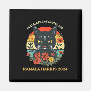 Kinderlose Cat Ladys for Kamala Harris 2024 Electi Magnet