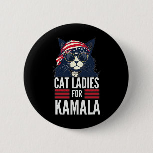 Kinderlose Cat Ladys for Kamala Harris 2024 Präsid Button