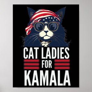Kinderlose Cat Ladys for Kamala Harris 2024 Präsid Poster