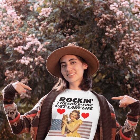 Kinderlose Cat Ladys T - Shirt