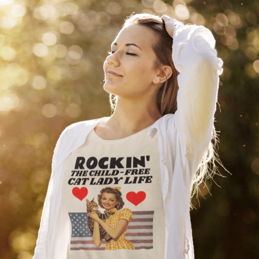 Kinderlose Cat Ladys T - Shirt