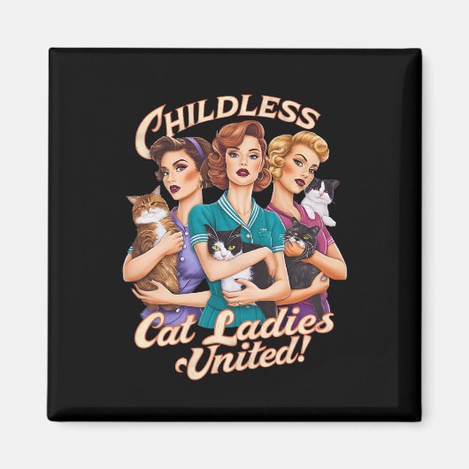 Kinderlose Cat Ladys United Magnet (Vorne)