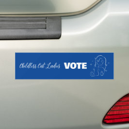 Kinderlose Cat Ladys Vote Line Art Autoaufkleber