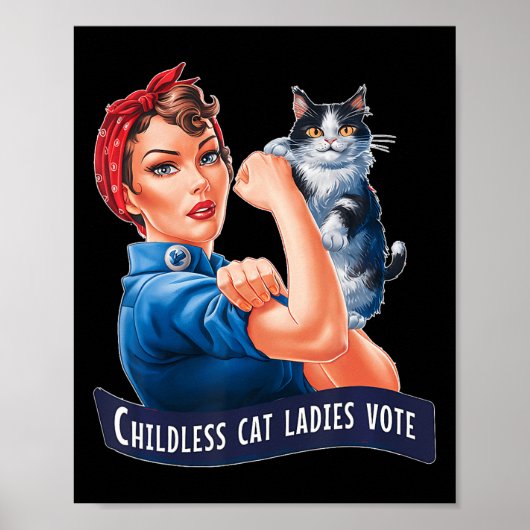 Kinderlose Cat Ladys Vote Rosie Poster (Vorne)