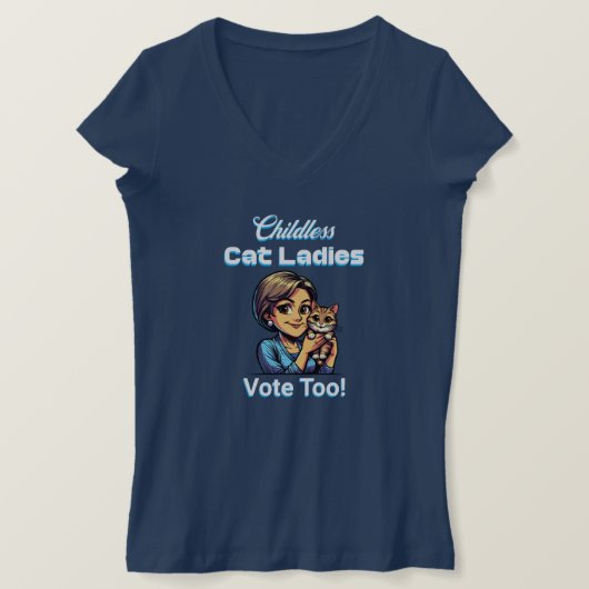 Kinderlose Cat Ladys wählen auch! Harris Walz 2024 T-Shirt (Design vorne)