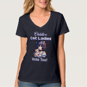 Kinderlose Cat Ladys wählen auch! Harris Walz 2024 T-Shirt