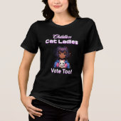 Kinderlose Cat Ladys wählen auch! Harris Walz 2024 Tri-Blend Shirt (Vorderseite)