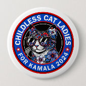 Kinderlose Cat Ladys wählen Kamala US 2024 Dems Button (Vorderseite)