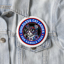 Kinderlose Cat Ladys wählen Kamala US 2024 Dems Button