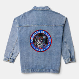 Kinderlose Cat Ladys wählen Kamala US 2024 Dems Jeansjacke