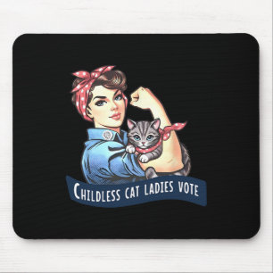 Kinderlose Cat Ladys wählen Rosie The Riveter Elec Mousepad