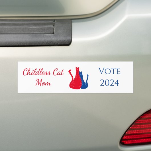 Kinderlose Cat Mama 2024 Präsident Autoaufkleber (Auf Auto)