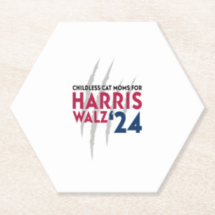 Kinderlose Cat-Mamas für Harris Walz "24 Untersetzer