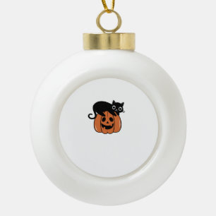 KINDERLOSE HEXE MIT KATZE Classic T-Shirt Keramik Kugel-Ornament