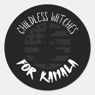 Kinderlose Hexen für Kamala Flag Halloween - Absti Runder Aufkleber
