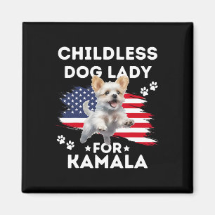 Kinderlose Hunde-Dame für Kamala Harris Vintage-De Magnet