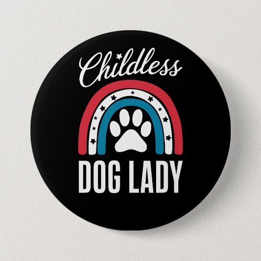 Kinderlose Hunde Lady Election 2024 Rainbow USA Button (Vorderseite)