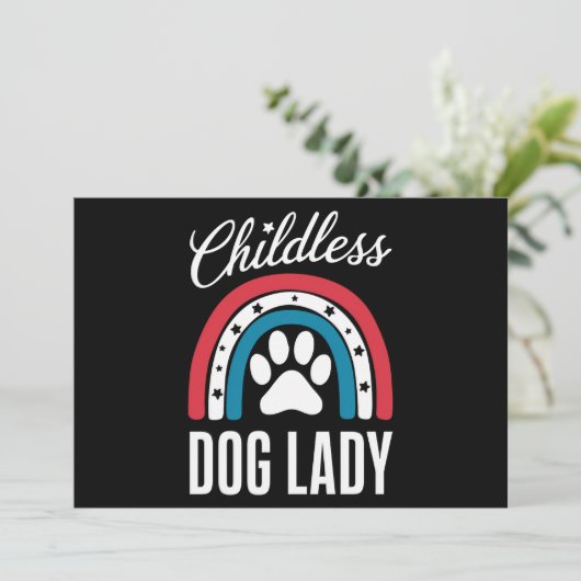 Kinderlose Hunde Lady Election 2024 Rainbow USA Einladung (Stehend Vorderseite)