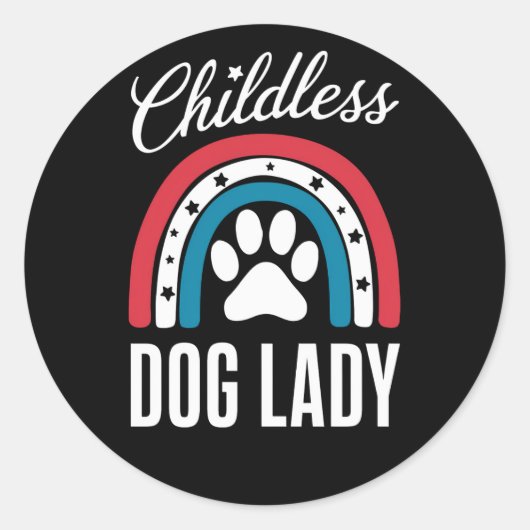 Kinderlose Hunde Lady Election 2024 Rainbow USA Runder Aufkleber (Vorderseite)