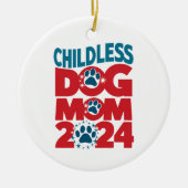 Kinderlose Hunde Mama Hunde Lady Voting Patriotic Keramik Ornament (Vorne)