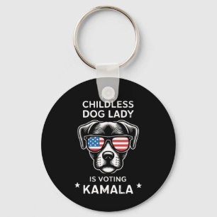 Kinderlose Hundedame wählt Kamala Harris 2024 Schlüsselanhänger