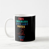 Kinderlose Hündin Lady Votes Kamala - Harris Walz  Kaffeetasse (Links)