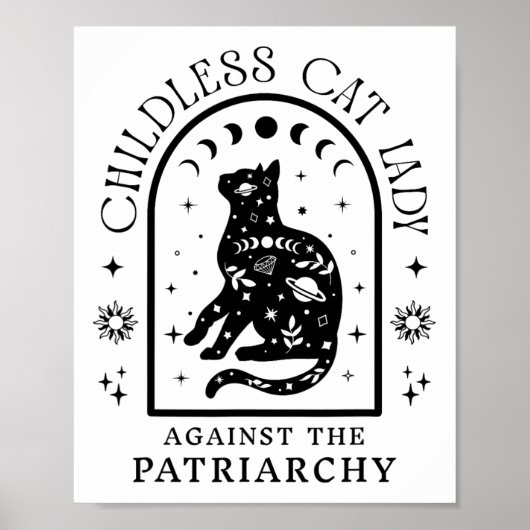 Kinderlose Katze gegen Patriarchat Feministische K Poster (Vorne)