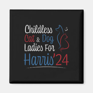 Kinderlose Katze Hunde Lady Ladys Shirt für Kamala Magnet