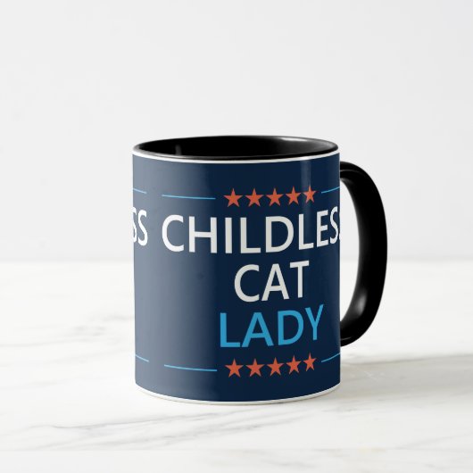 Kinderlose Katze Lady 2024 Anti JD Vance Tasse (VorderseiteRechts)