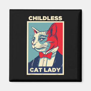 Kinderlose Katze Lady 2024 Funny Cat Lover Mama Fr Magnet