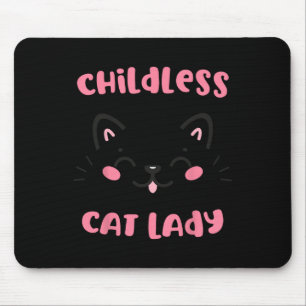Kinderlose Katze Lady 2024 Funny Cat Lover Mama Fr Mousepad