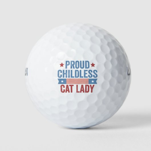 Kinderlose Katze Lady 2024 Golfball (Vorderseite)