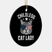 Kinderlose Katze Lady 2024 Keramik Ornament (Rechts)