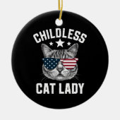 Kinderlose Katze Lady 2024 Keramik Ornament (Vorne)