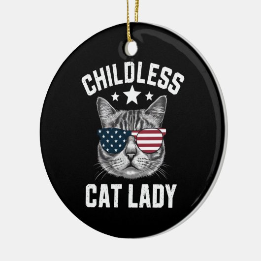 Kinderlose Katze Lady 2024 Keramik Ornament (Links)