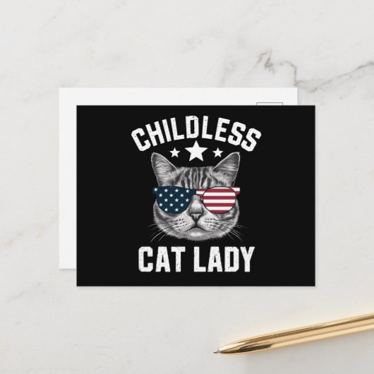 Kinderlose Katze Lady 2024 Postkarte (Vorderseite/Rückseite Beispiel)