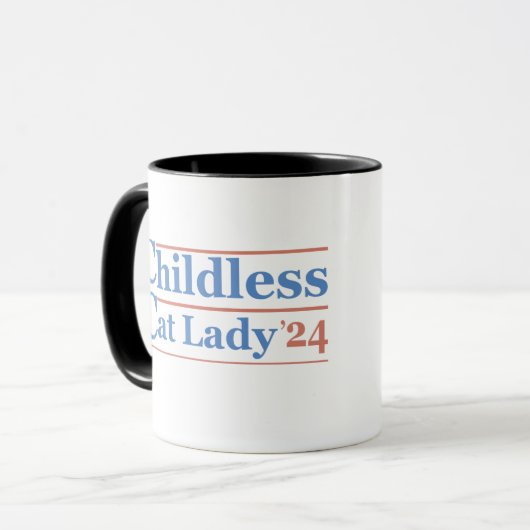 Kinderlose Katze Lady 2024 Tasse (Vorderseite Links)