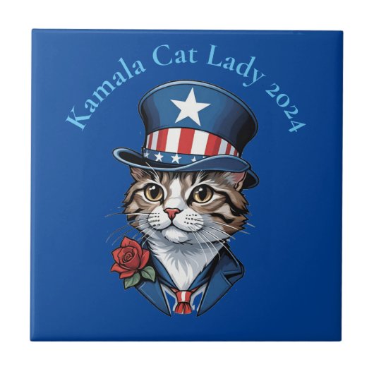 Kinderlose Katze Lady 2024 Thunder_Cove Fliese (Vorderseite)