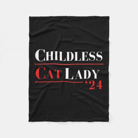 Kinderlose Katze Lady 24 Shirt Kamala Harris Präsi Fleecedecke (Vorderseite)