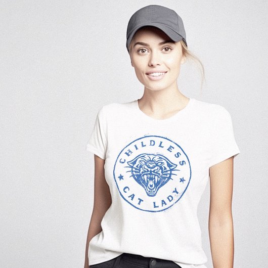 Kinderlose Katze Lady Brave Proud Independent T-Shirt